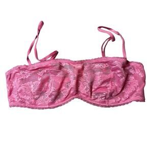 VICTORIA’S SECRET Angels Lace Bandeau Bra - Pink NEW Size 34C
